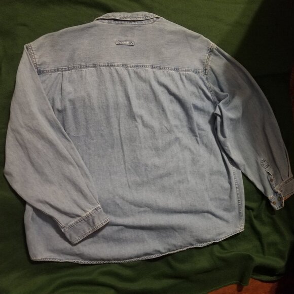 rugged: denim 3XL Faded Glory long sleeve shirt with pockets - Picture 3 of 5